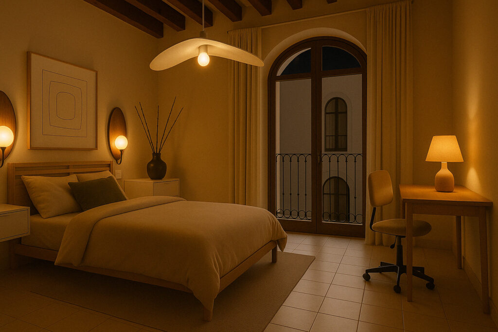 06. Espacio híbrido con cambio de luz entre noche.