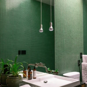 Baño Verde con Estética Botánica. 1