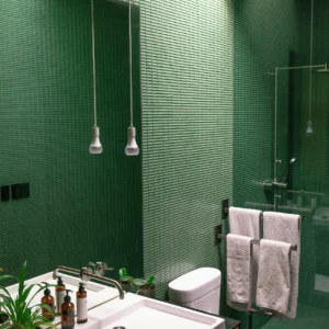 Baño Verde con Estética Botánica. 3