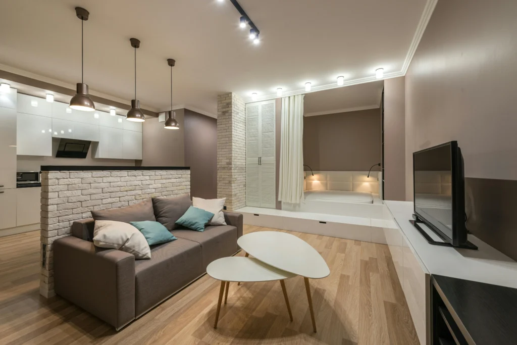 Loft Minimalista con Dormitorio Integrado y Cocina Abierta