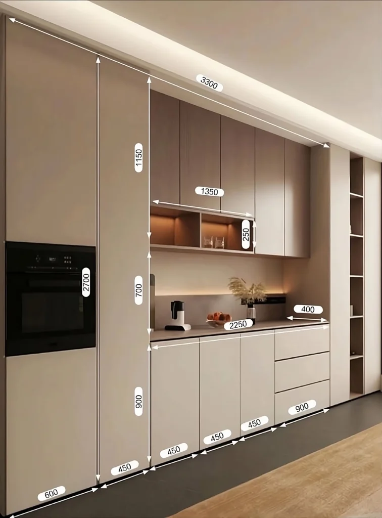 Promoción Alca del Guadalquivir Detalle técnico de cocina con mobiliario en madera clara y gris grafito