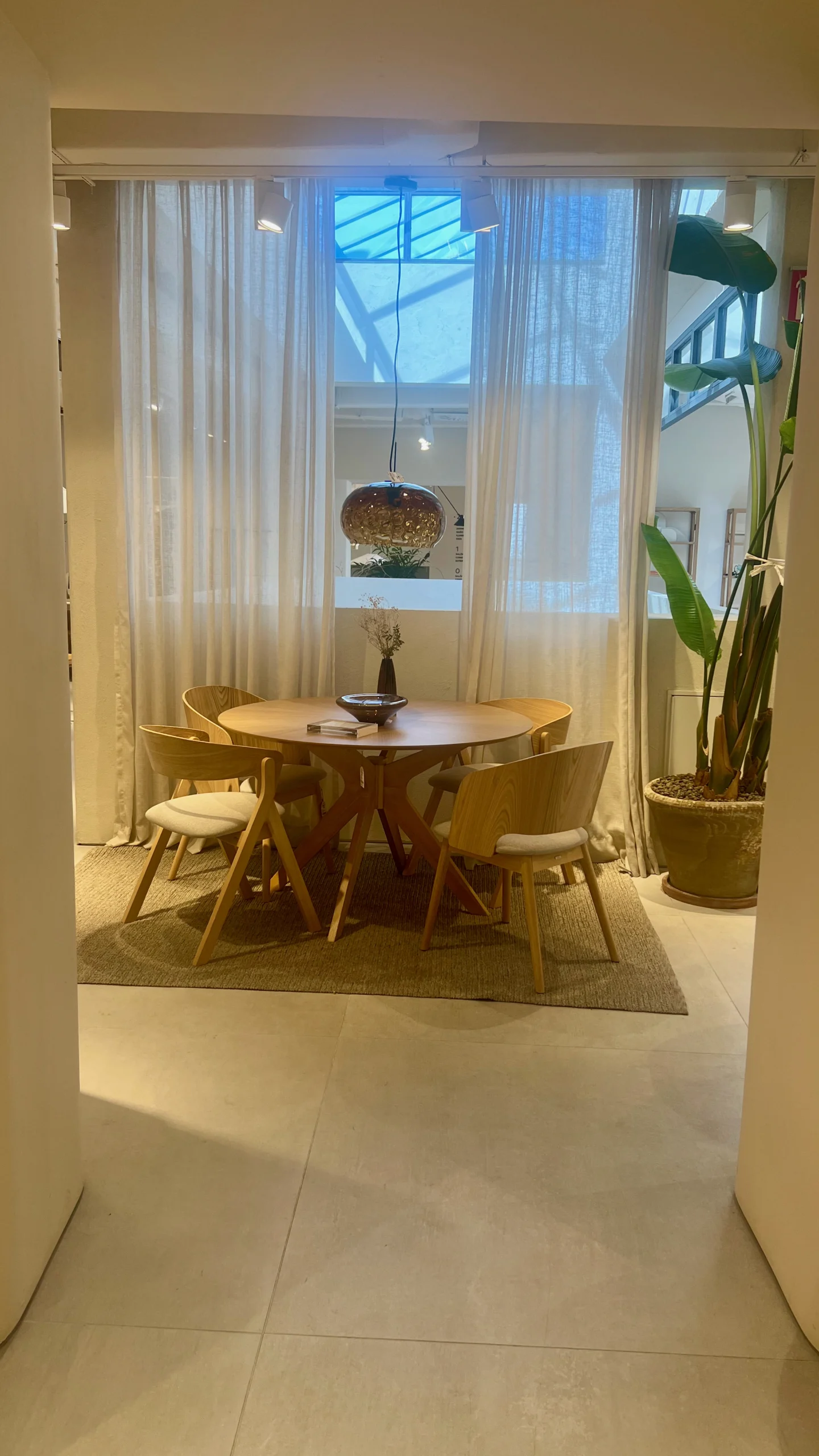 Comedor y Salón de Planta Abierta en Estilo Nórdico Contemporáneo